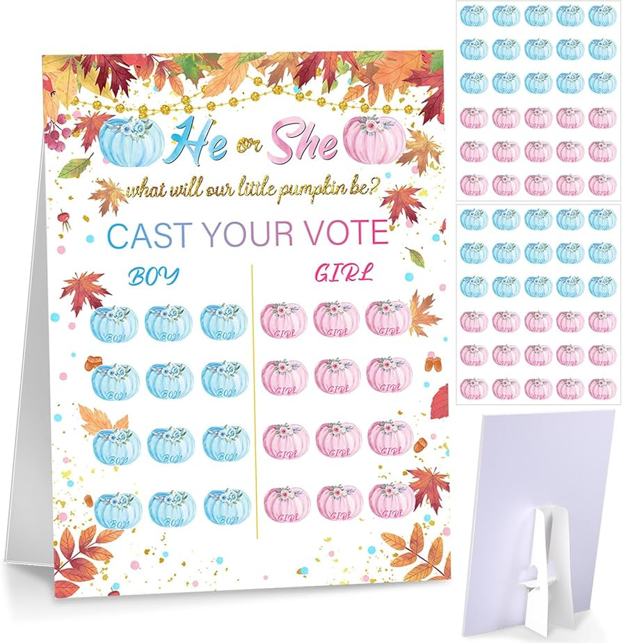 Poen Thanksgiving Gender Reveal Board with Stand What Will Our Little Pumpkin Be Maple Leaf Gende... | Amazon (US)