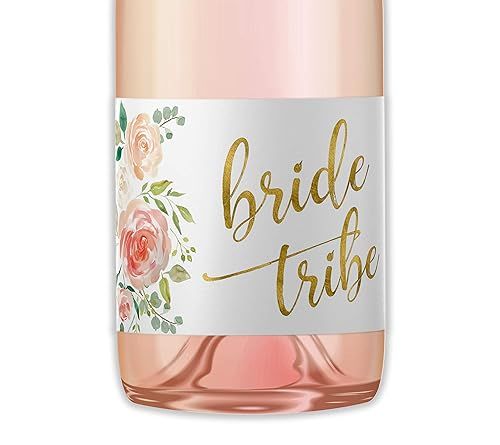 BRIDE TRIBE Mini Champagne Bottle Labels ● SET of 12 ● Bachelorette Party Mini Wine Label, Br... | Amazon (US)