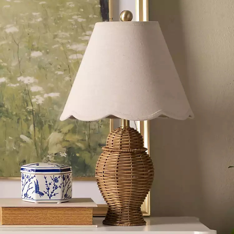 Natural Rattan Ginger Jar Table Lamp | Kirklands
