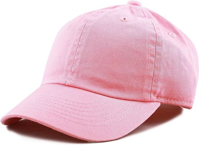 The Hat Depot Kids Washed Low Profile Cotton & Denim & Tie Dye Plain Baseball Cap Hat | Amazon (US)