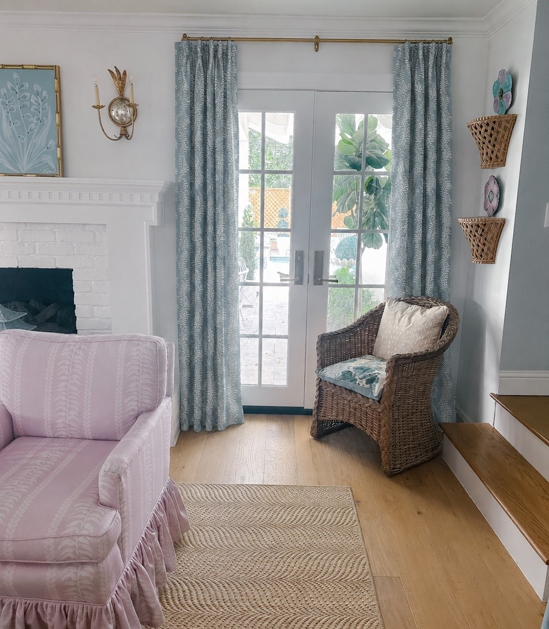 Just ordered this designer look alike fabric for curtains and my TV console skirt