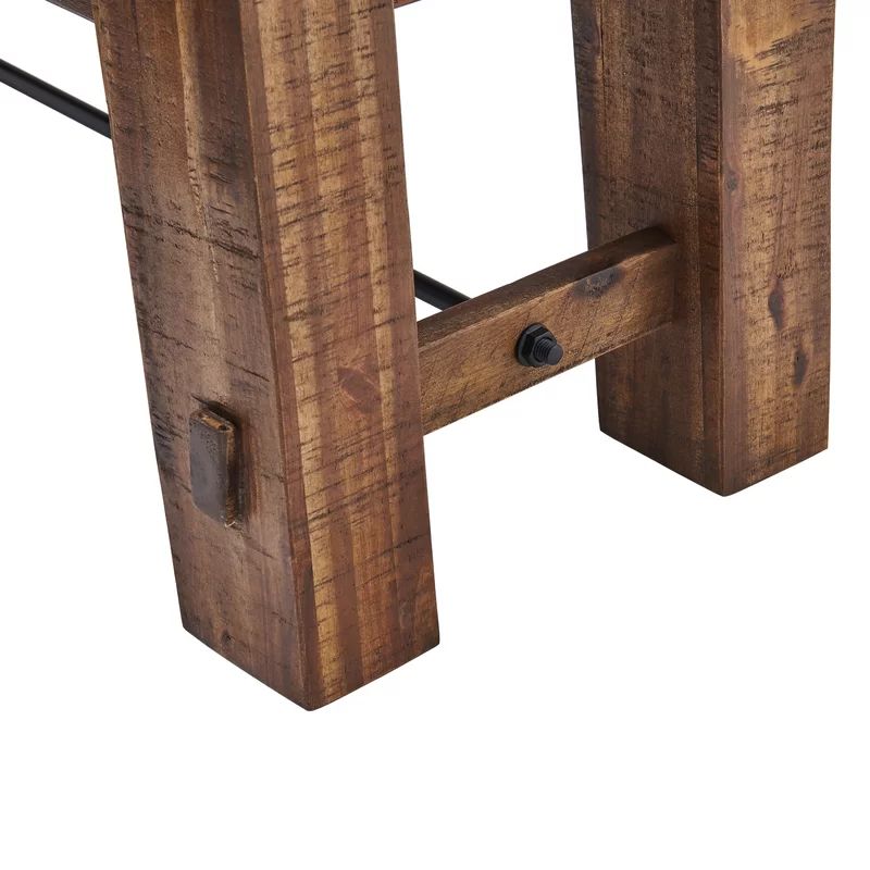 Nastya 60" Wide Industrial Rustic Solid Wood Metal Dining And Entryway Bench | Wayfair North America