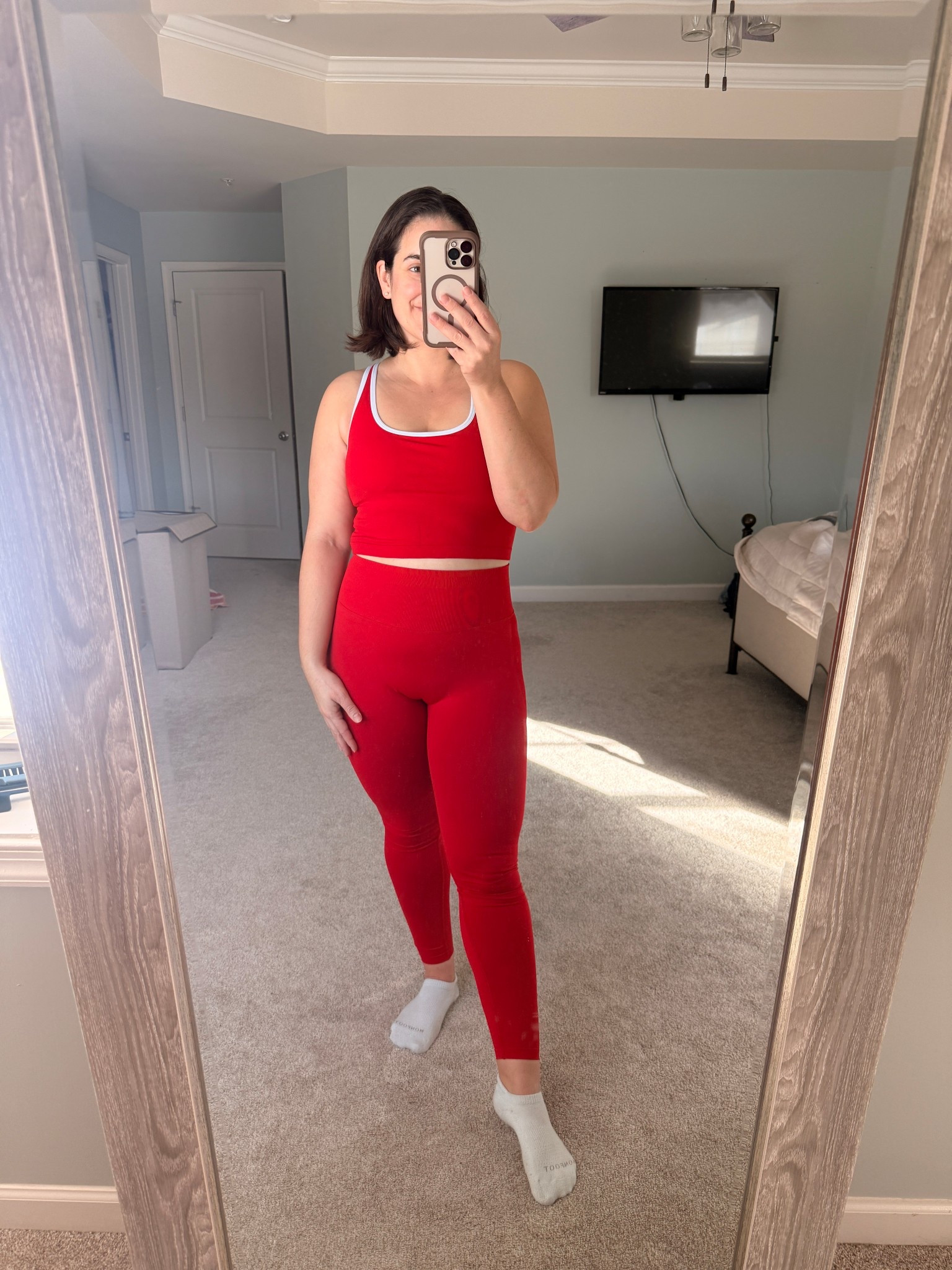 This month’s Fabletics favorites ❤️ Red built-in bra tanks and ruched leggings that are flattering, supportive, and perfect for Valentine’s Day athleisure looks/gym matching set. #Fabletics
#ValentinesDayOutfit
#RedAthleisure
#AthleisureStyle
#BuiltInBraTank
#RuchedLeggings
#ComfyAndCute
#MomStyle
#EverydayAthleisure
#LTKFinds

#LTKValentine #LTKmomlife #LTKActive