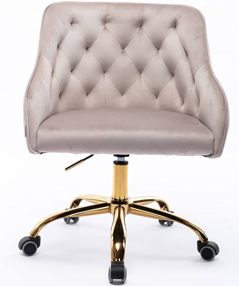 SSLine Elegant Velvet Desk Chair for Girls Women Modern Swivel Office Computer Chair on Wheels Cu... | Amazon (US)