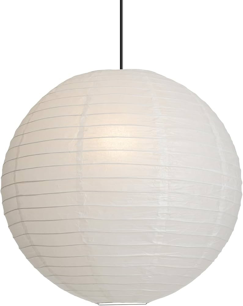 1PC 19.7 Inch Round Rice Paper Lamp Shades, White Paper Lanterns Lights,Large Paper Pendant Light... | Amazon (US)