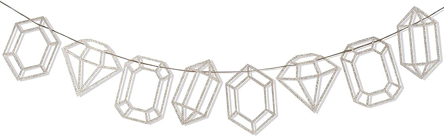 Gems Glitter Banner, Gemstone Themed Birthday Party Decor, Bride To Be Decorations, Jewels Party,... | Amazon (US)