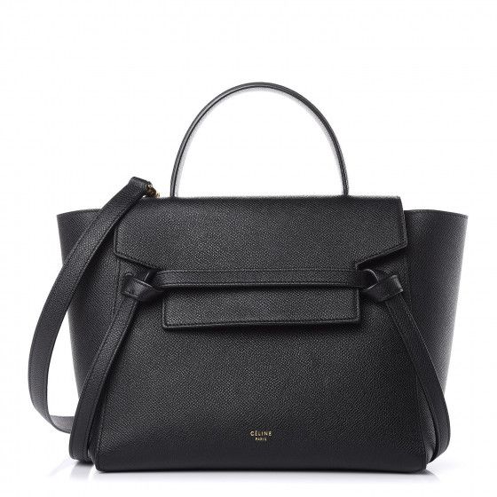 CELINE Grained Calfskin Micro Belt Bag Black | Fashionphile