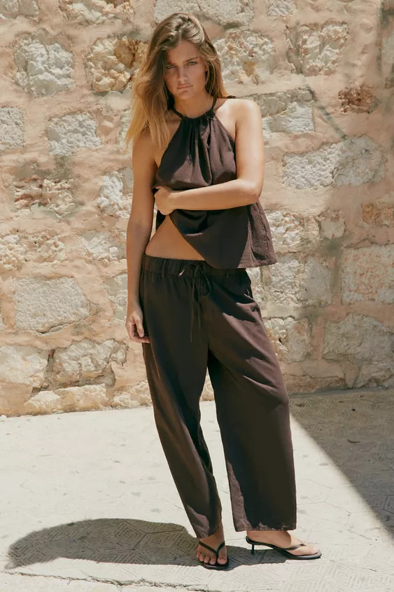 FLOWING CROP TROUSERS | Zara UK