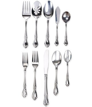 Southern Living Caroline Collection 45-Piece Stainless Steel Flatware Set | Dillard's | Dillard's