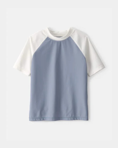 Blue/Ivory - Boys Colorblock Short-Sleeve Rashguard - Blue/Ivory, Selected | Carter's Inc