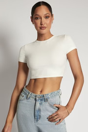 Alba Ribbed Tshirt - White | MESHKI US