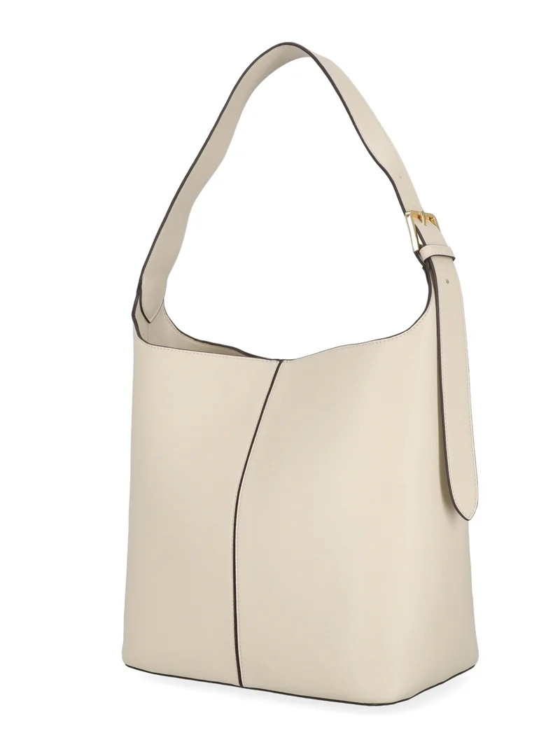 Time and Tru Women's Shively Bucket Handbag, Solid Beige | Walmart (US)