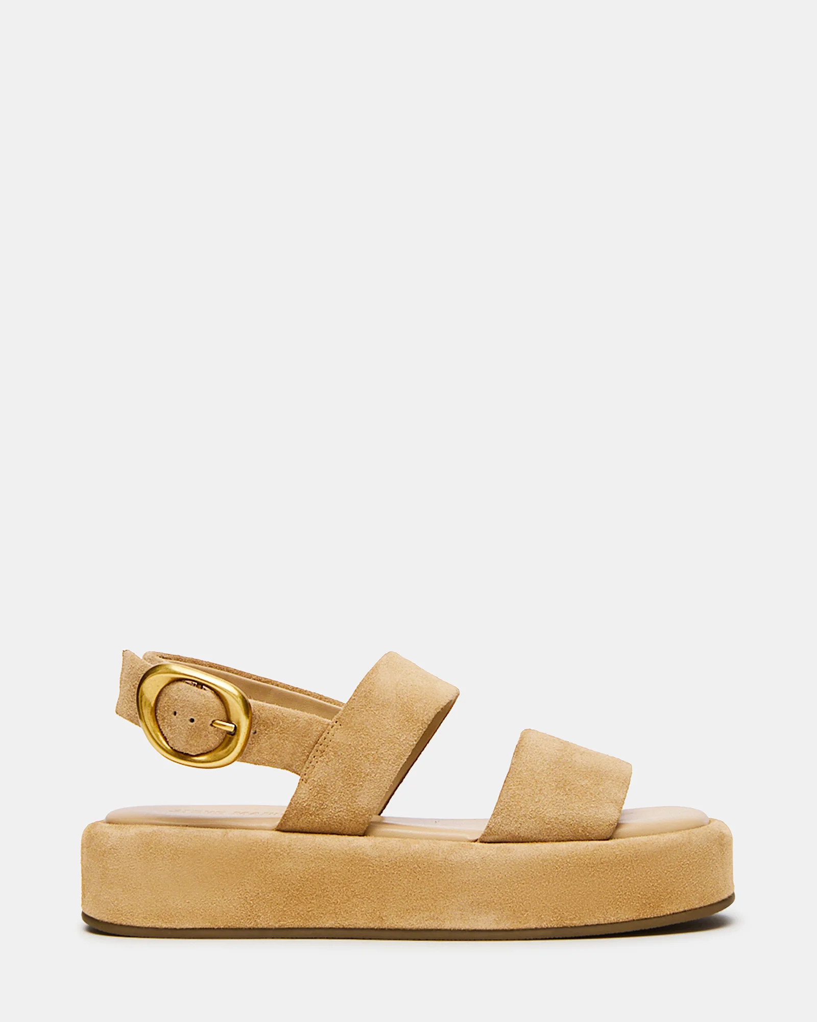BARONI Sand Suede Square-Toe Platform Women's Sandals | Steve Madden (US)
