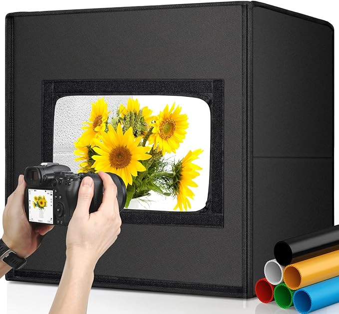 Glendan Light Box Photography, Portable Photo Studio Light Box, 16" x 16" Professional Dimmable S... | Amazon (US)