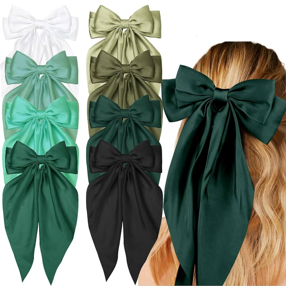 Hair Bows for Women Hair Ribbon Bow Hair Clips with Long Tails Vintage Hair Accessories for Women | Amazon (US)