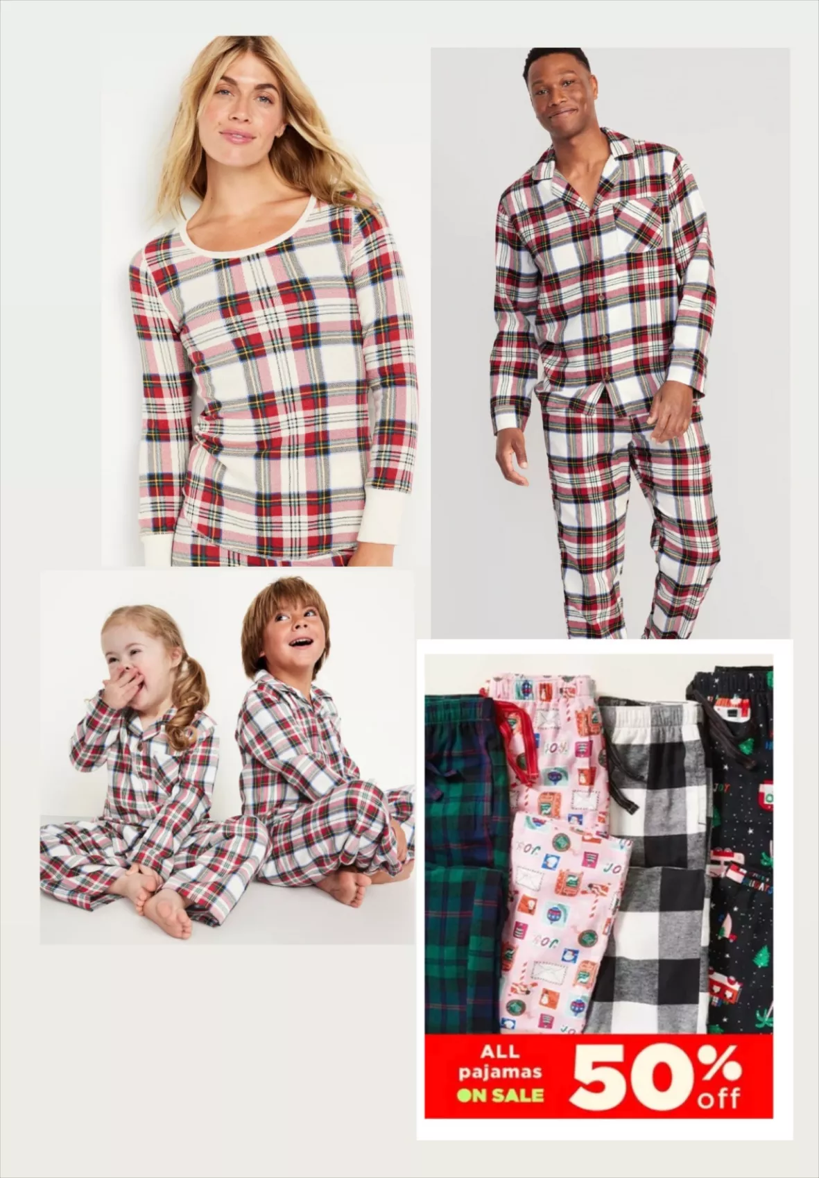 Family Pajamas Unisex Kids Waffle Holiday Stripe Pajama Set White