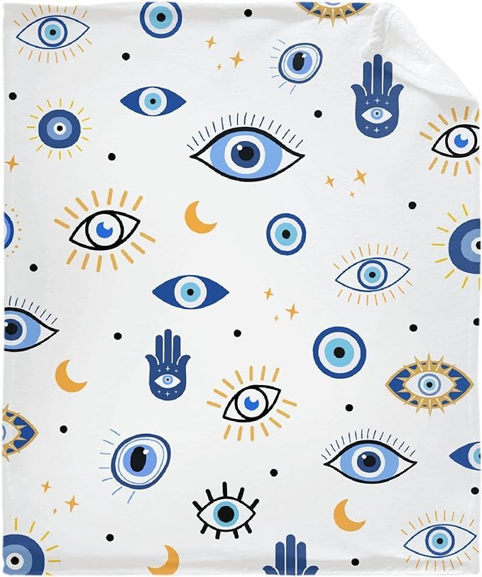 Lynnezilla Evil Eye Pattern Throw Blanket - Ultra Soft Plush Fluffy Flannel Blanket,Warm Cozy Bed... | Amazon (US)