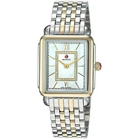 Michele Women's Deco II Mid Two-Toned Diamond 26mm Watch MWW06I000024 | Walmart (US)
