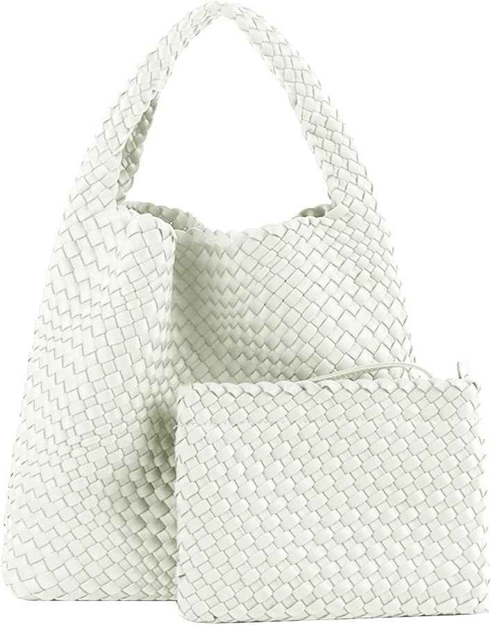 Fashion Woven Purse for Women Top-handle Shoulder Bag Neoprene Hobo Tote Retro Wrist Bag Travel H... | Amazon (US)