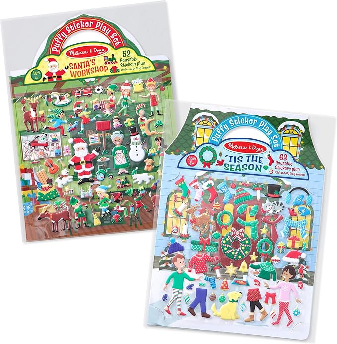 Melissa & Doug Puffy Stickers Bundle - Santa's Workshop & 'Tis the Season | Amazon (US)