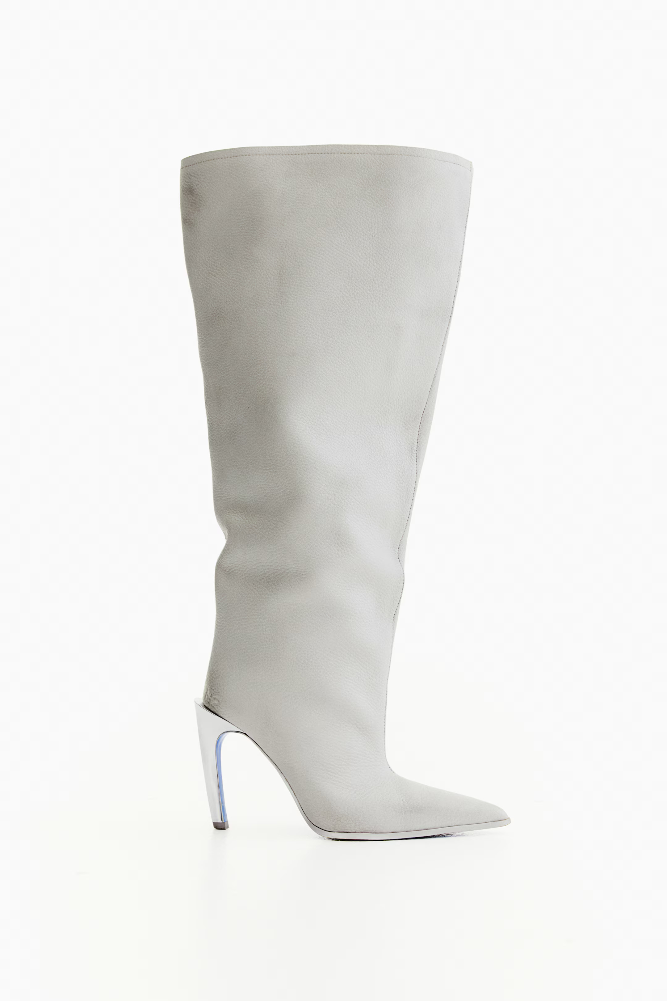 Oversized Leather Boots - White - Ladies | H&M US | H&M (US + CA)