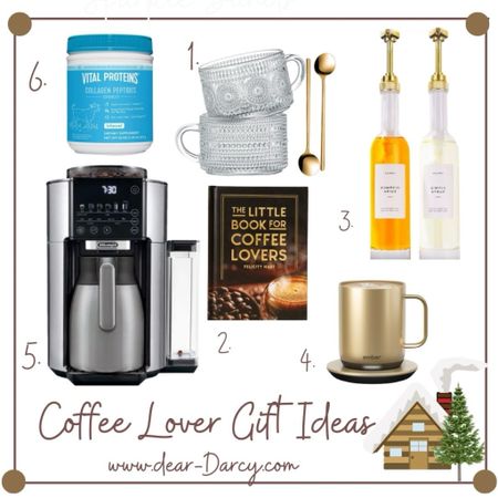 Gift ideas for the coffee lover☕️

Items in ever price point that would make a coffee love do happy!

Opera’s favorite things coffee pot
Collagen 
Pretty mugs with dpoond 
Syrup bottles
Coffee book 
A warming mug  (top rated)


#LTKsalealert #LTKhome #LTKGiftGuide