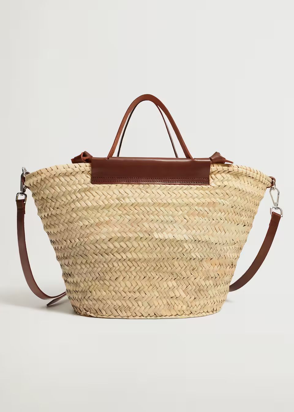 Leather handmade maxi basket bag | MANGO (US)