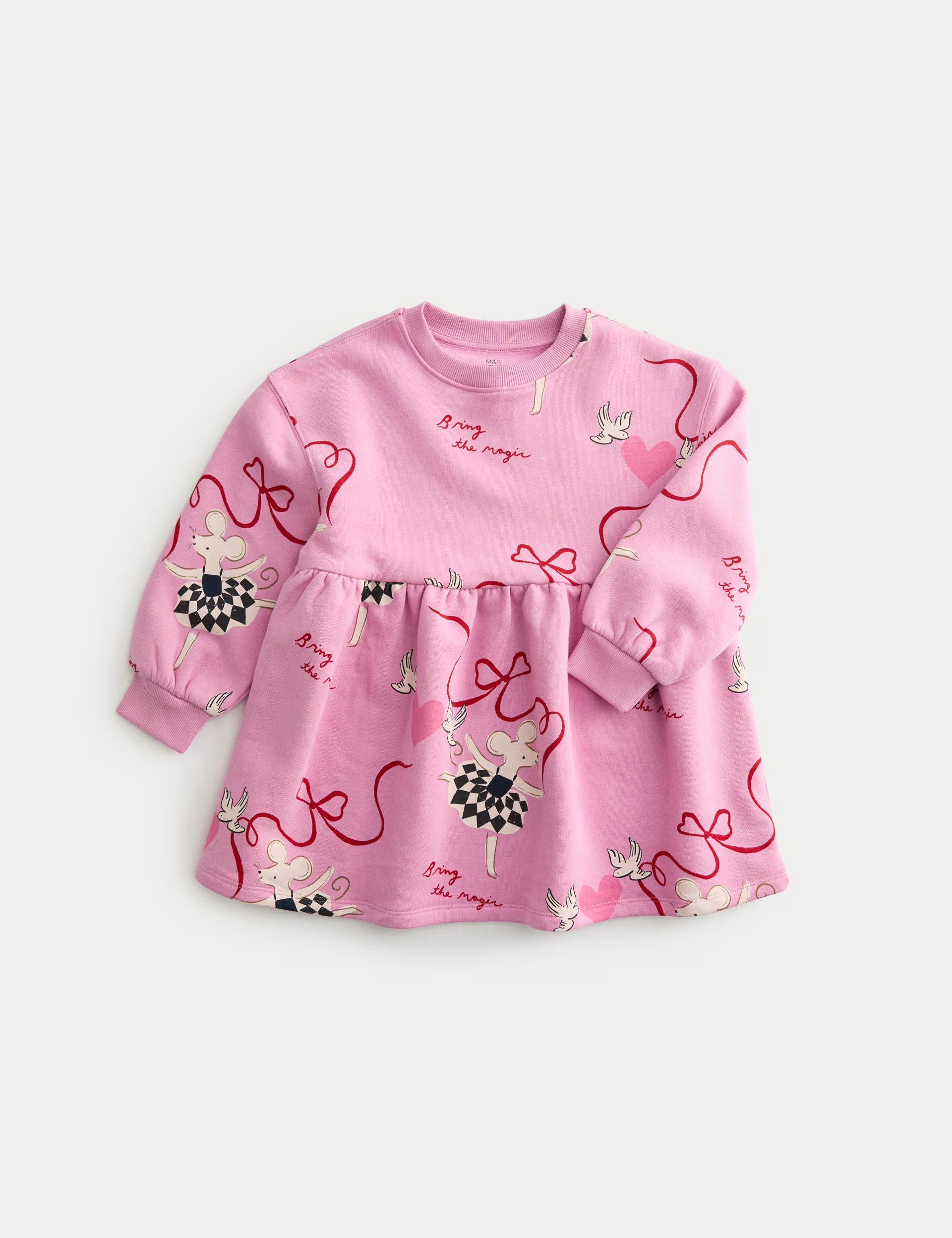 Cotton Rich Printed Sweatshirt Dress (2-8 Yrs) | Marks & Spencer (UK)