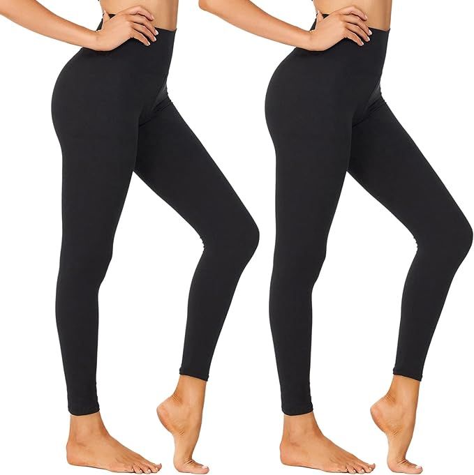 NexiEpoch High Waisted Leggings for Women - Black Tummy Control Compression Soft Yoga Pants for W... | Amazon (US)