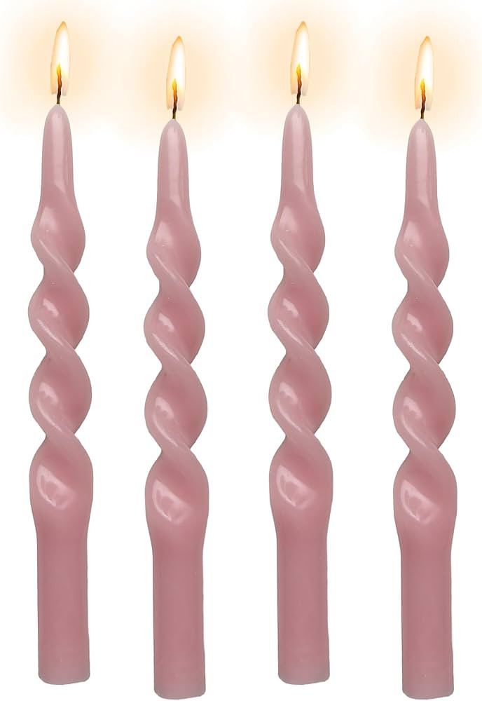 Spiral Taper Candle Twisted Candlesticks -10 INCH Pink Candle Sticks Long Tapered Candles Unscent... | Amazon (US)