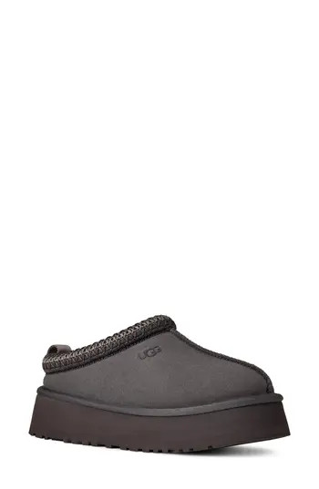 UGG® Tazz II Genuine Shearling Lined Platform Slipper in Obsidian at Nordstrom Rack, Size 10 | Nordstrom Rack