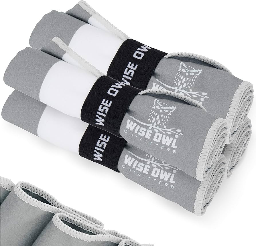Wise Owl Outfitters 4 Pack Microfiber Gym Towels for Men & Women – Quick Dry Sweat Towel for Wo... | Amazon (US)