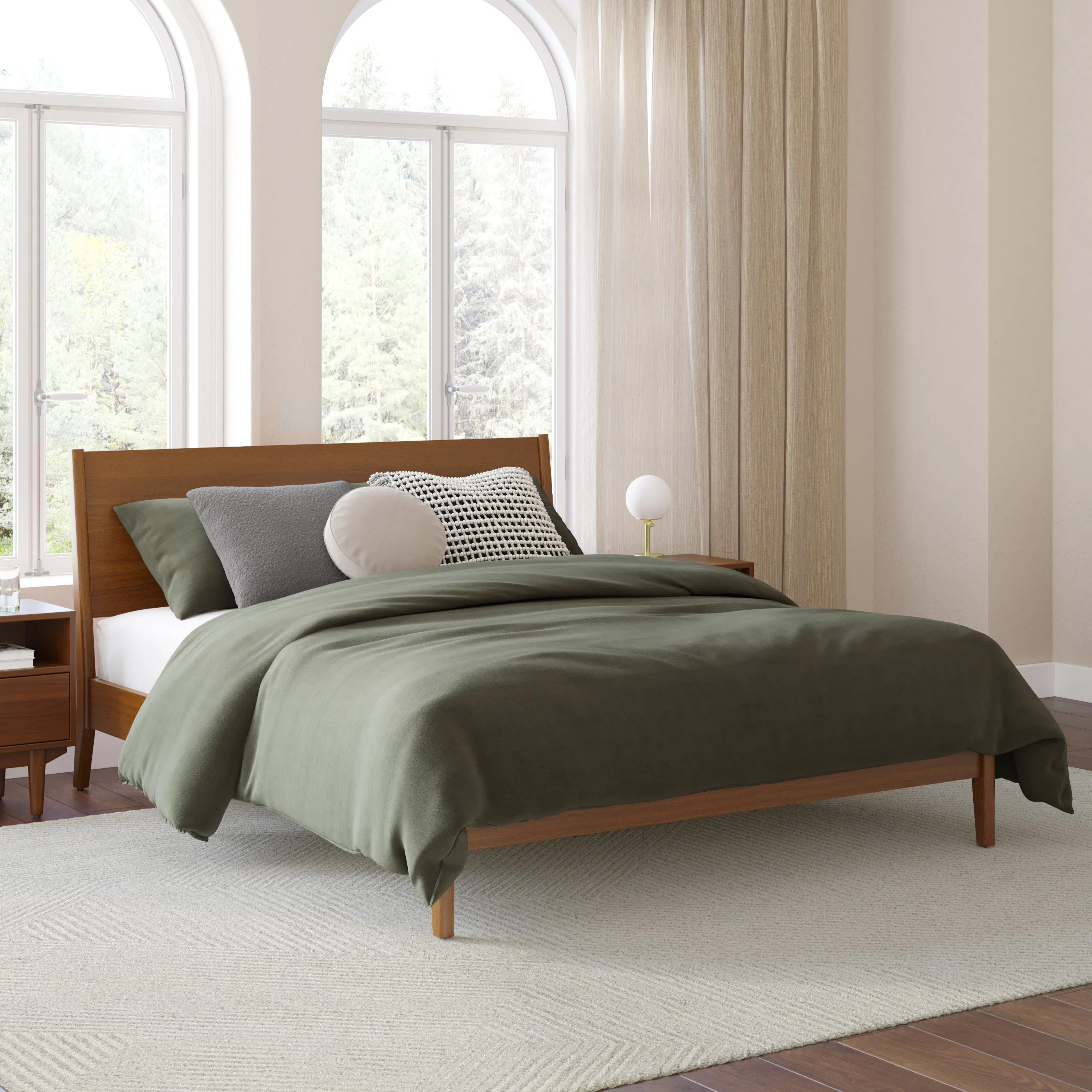Cooper Queen Low Profile Bed - Walnut | Article