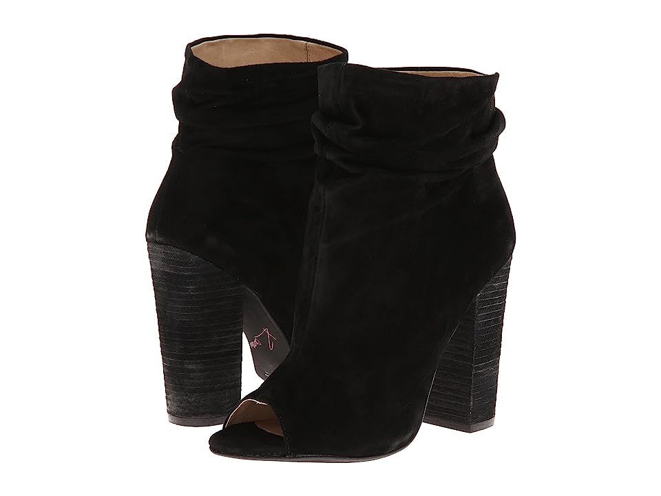 Kristin Cavallari Laurel Peep Toe Bootie (Black Kid Suede) Women's Dress Pull-on Boots | Zappos