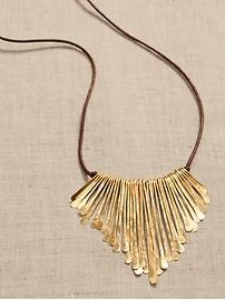 BRASS FEATHER BIB NECKLACE | AUREUS + ARGENT | Banana Republic (US)