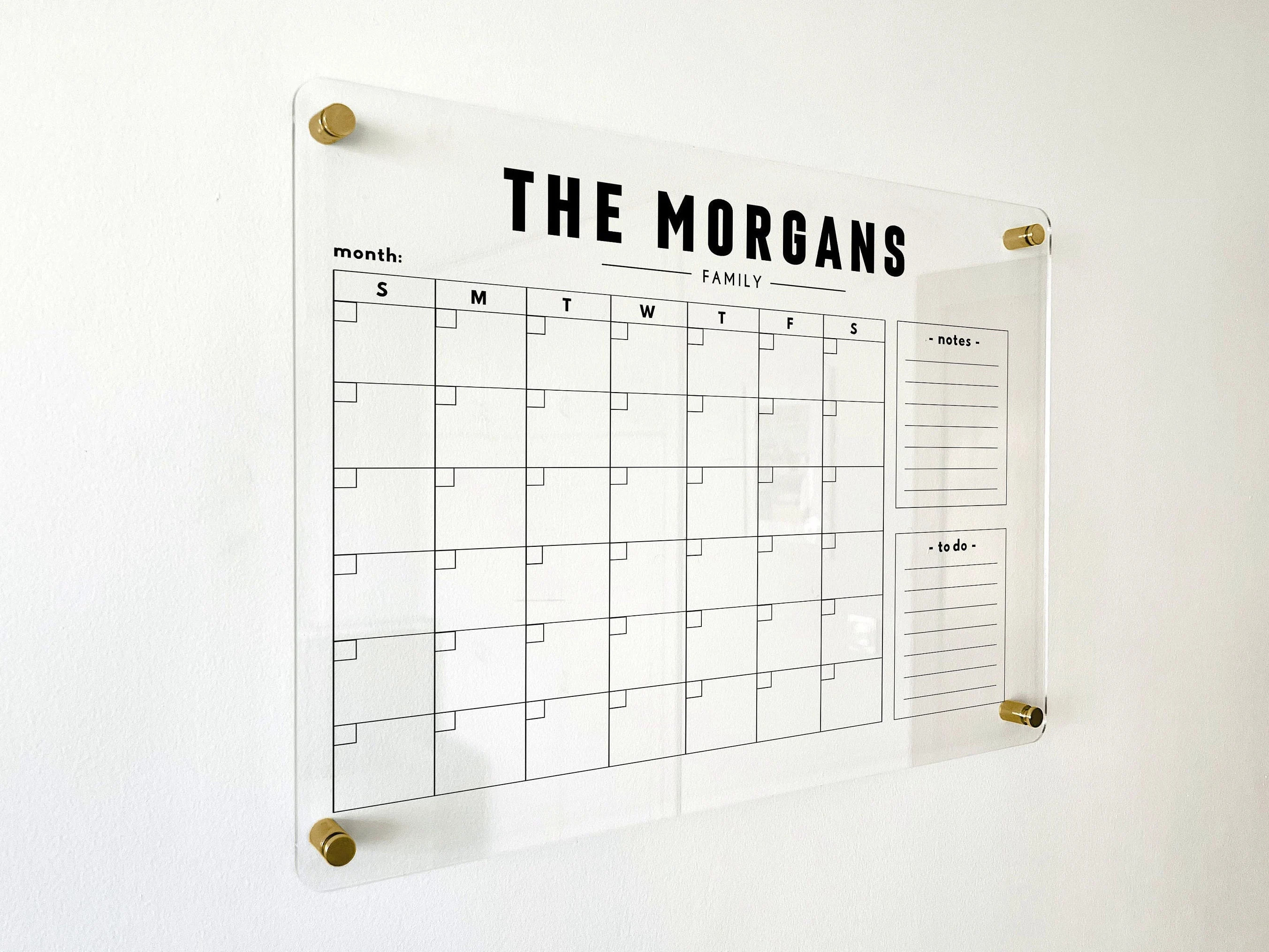 Personalized Family Calendar Monthly Planner Weekly Hanging Planner Acrylic Wall Planner with Side Headers Custom Family Wall Calendar | Etsy (Global)