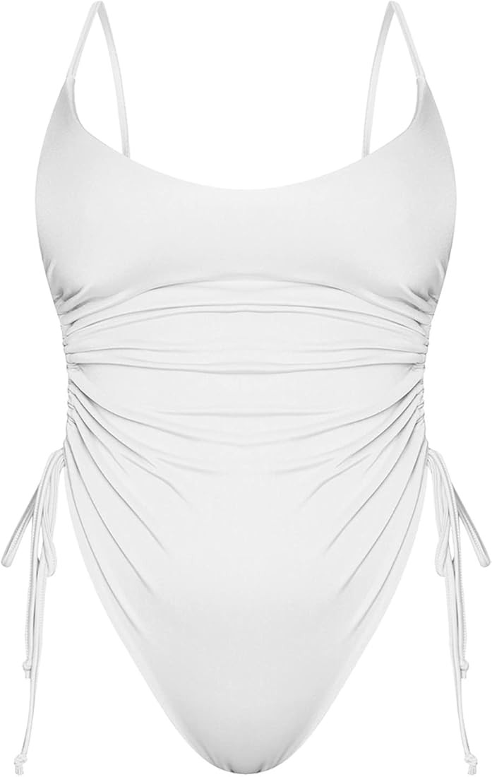 KRLAGAPAS Women's Sexy One Piece Bathing Suit Tummy Control Swimsuit | Amazon (US)