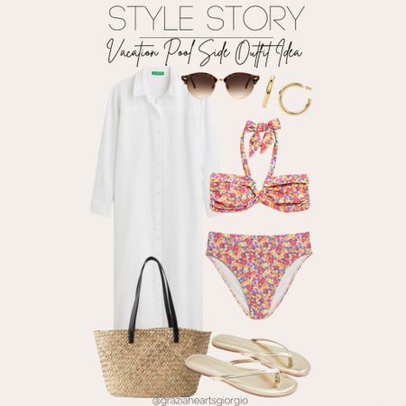 Vacation Pool Side Outfit Idea 
.
#vacation #pooloutfit 

#LTKfindsunder50 #LTKstyletip #LTKswim