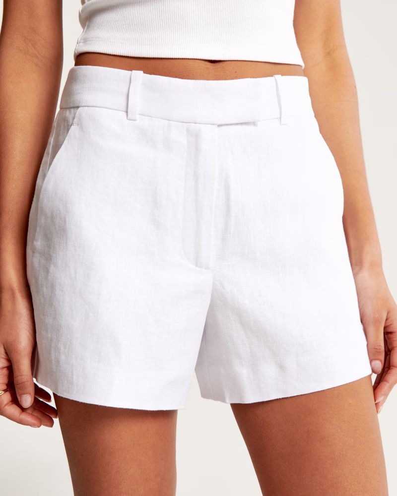 Women's Premium Linen Fixed Waist Short | Women's Bottoms | Abercrombie.com | Abercrombie & Fitch (US)