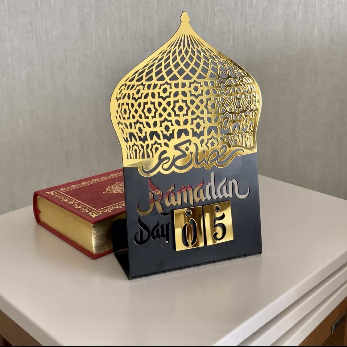 Ramadan Calendar | Days of Ramadan | Countdown to Eid | Good Deeds Calendar | Ramadan Eid Decoration | Gift for Muslims | Table Decor | (Gold) | Amazon (US)