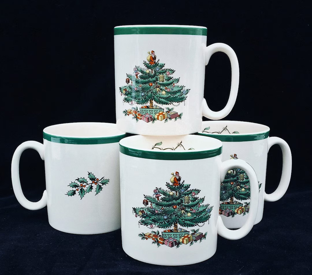 Set of Four Spode Christmas Tree 8 Oz. Tom & Jerry or Coffee - Etsy | Etsy (US)