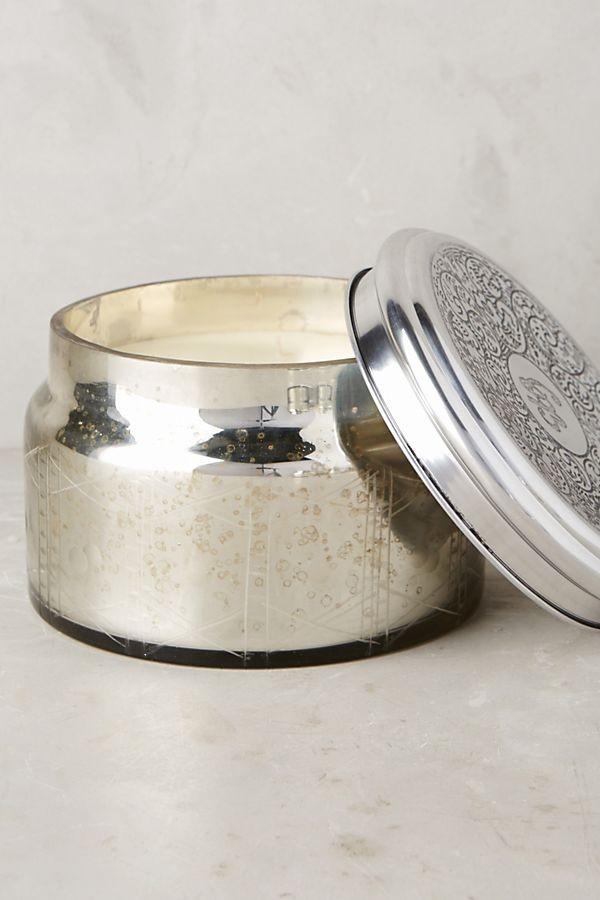 Colossal Capri Blue Mercury Glass Candle | Anthropologie (US)