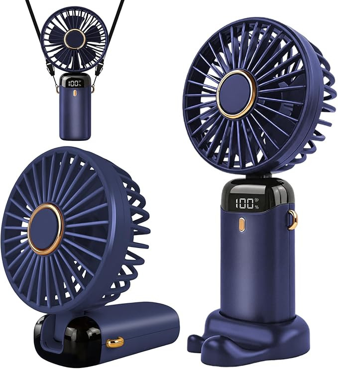 Jsdoin Hand Held Fan,Portable Handheld USB Rechargeable Fans with 5 Speeds,Battery Operated Mini ... | Amazon (UK)