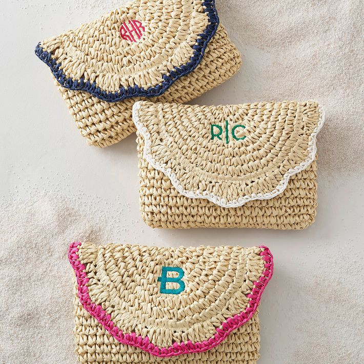 Scalloped Raffia Clutch | Mark and Graham