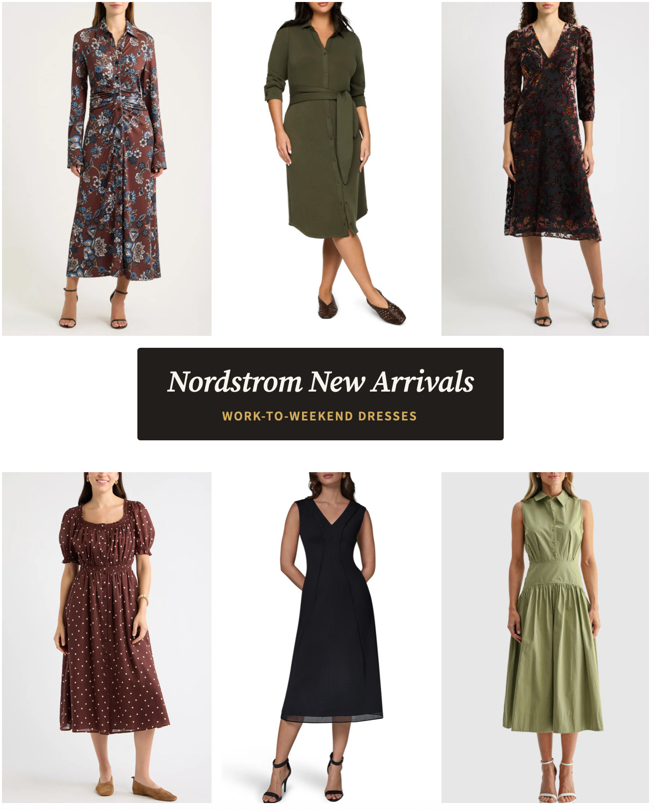 Six new Nordstrom dresses doing double duty — work-to-weekend, no outfit change required.

#LTKSeasonal #LTKOver40 #LTKWorkwear