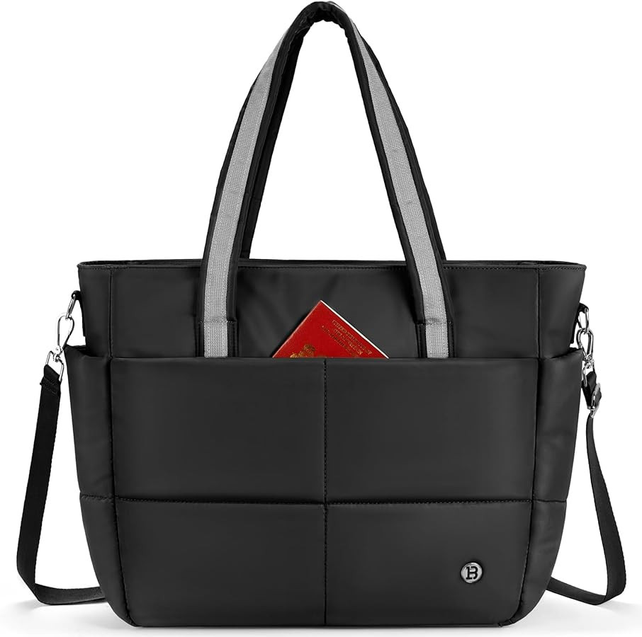 BOSTANTEN Puffer Tote Bags for Women Quilted Travel Tote Bag with Trolley Sleeve Large Laptop Nur... | Amazon (US)