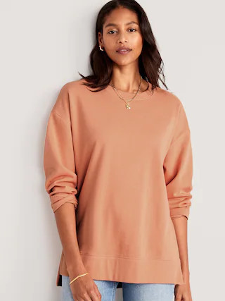 Oversized Boyfriend Garment-Dyed Tunic Sweatshirt for Women | Old Navy (US)