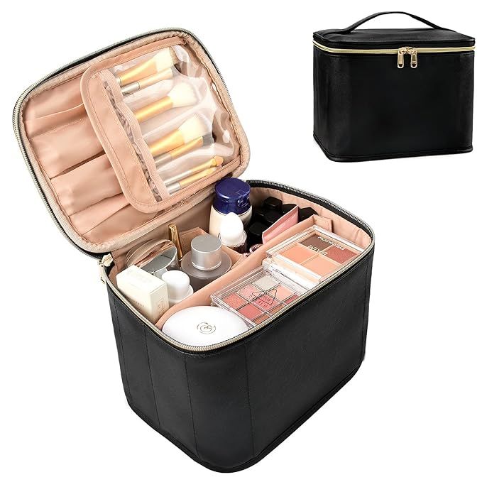 Makeup Bag Organizer, OCHEAL Travel Makeup Bags Cosmetic Bag For Women Girls Large Capacity Toile... | Amazon (US)