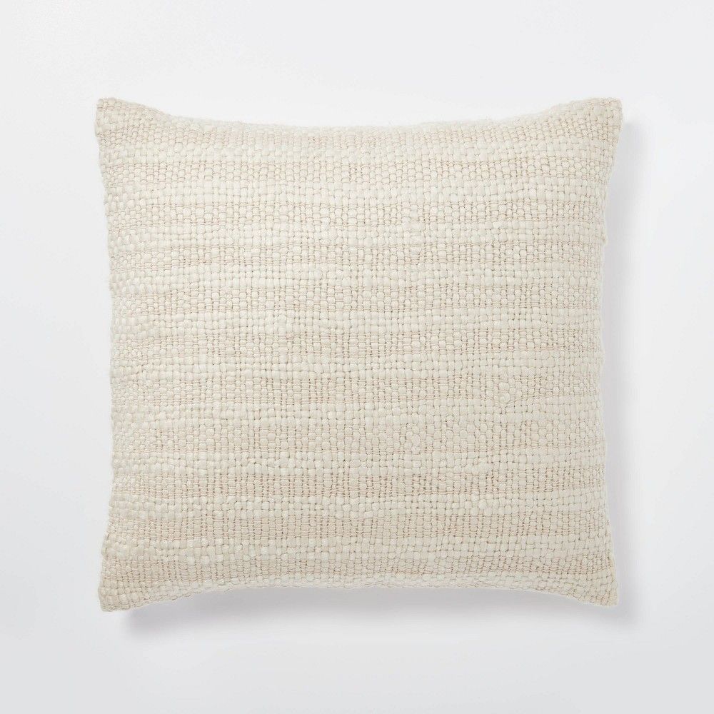 Oversized Woven Acrylic Square Throw Pillow Cream - Threshold designed with Studio McGee | Target