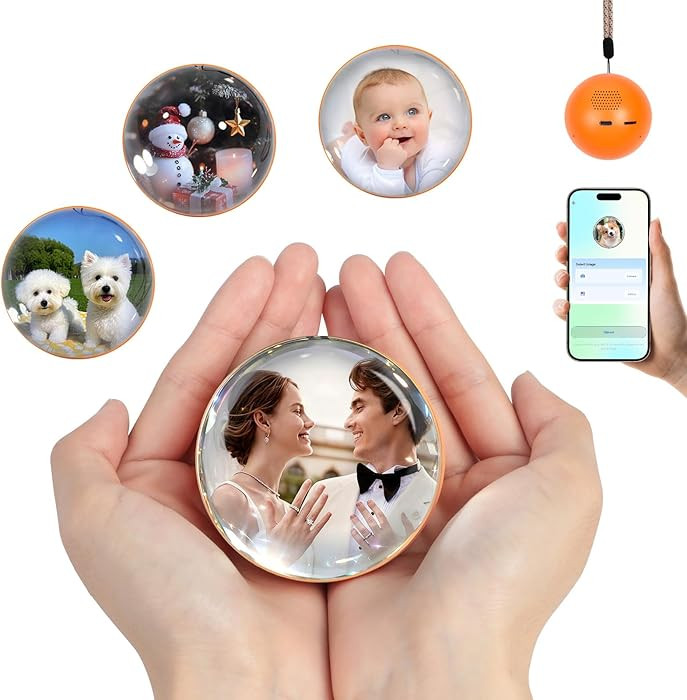 Memory Orb Ball – 2.76" Crystal Video Orb with Digital Display – Uploadable Photos & Videos v... | Amazon (US)